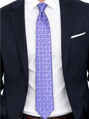 Kirkland Men's lavender/Purple Geometric patterned Silk Tie - Classic Pattern